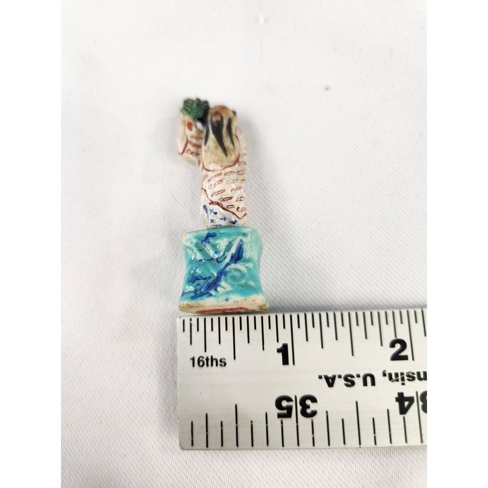 Vintage Asian Chinese Bisque Porcelain Figurine Ancient Man Mud Emperor - Picture 7 of 14